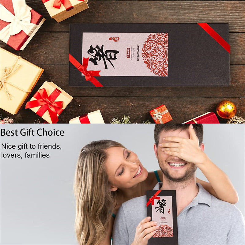 Korean Metal Chopsticks Reusable 304 Stainless Steel Chopsticks 5 Pairs Gift Set