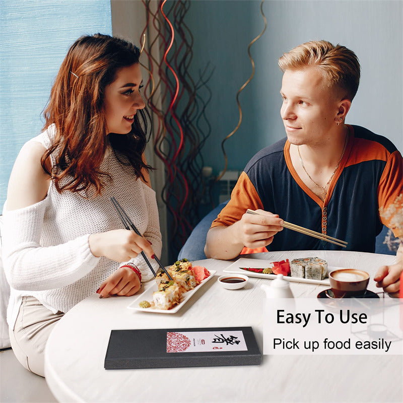 Korean Metal Chopsticks Reusable 304 Stainless Steel Chopsticks 5 Pairs Gift Set