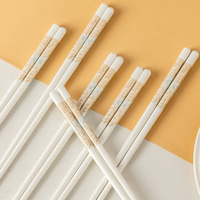 Luxury Ceramic Chopsticks Chinese Style Gift 5 Pairs Sets