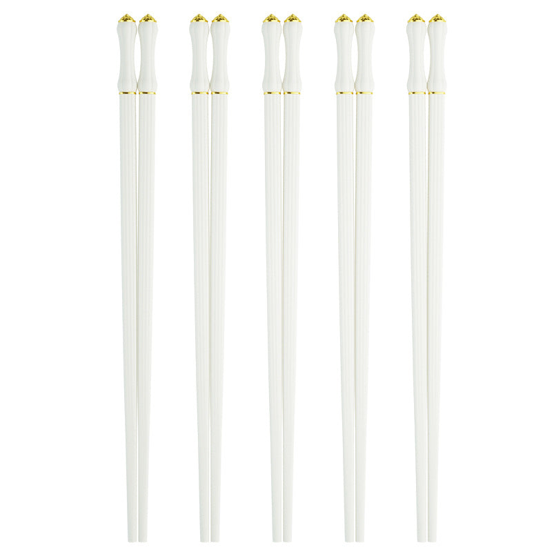 Reusable Non-Slip Fiberglass Chopsticks Simple Korean Style 5 Pairs Sets