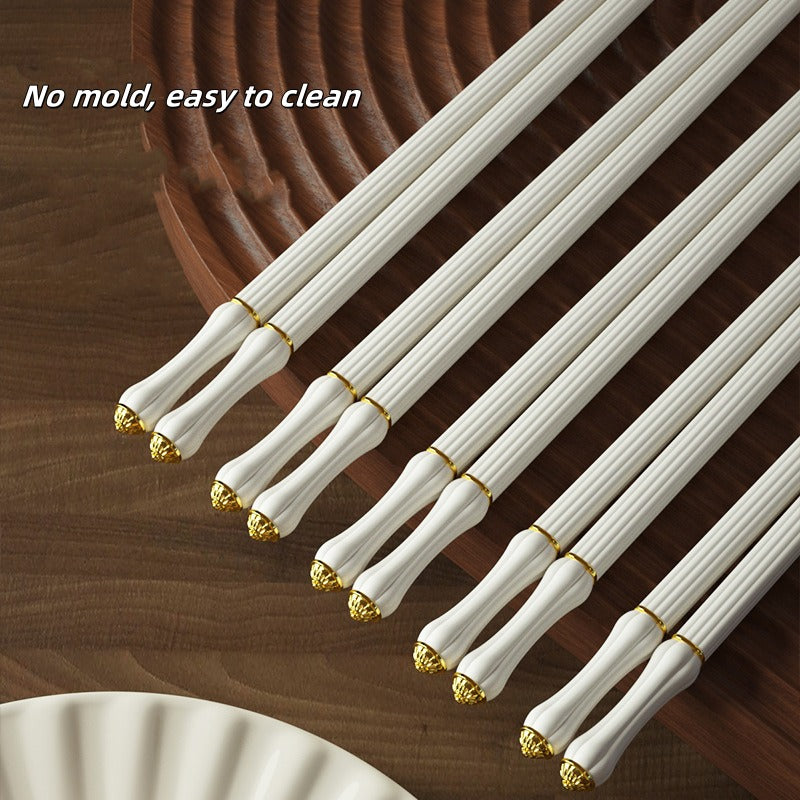 Reusable Non-Slip Fiberglass Chopsticks Simple Korean Style 5 Pairs Sets
