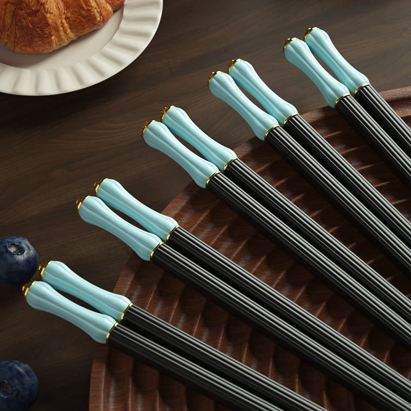 Reusable Non-Slip Fiberglass Chopsticks Simple Korean Style 5 Pairs Sets