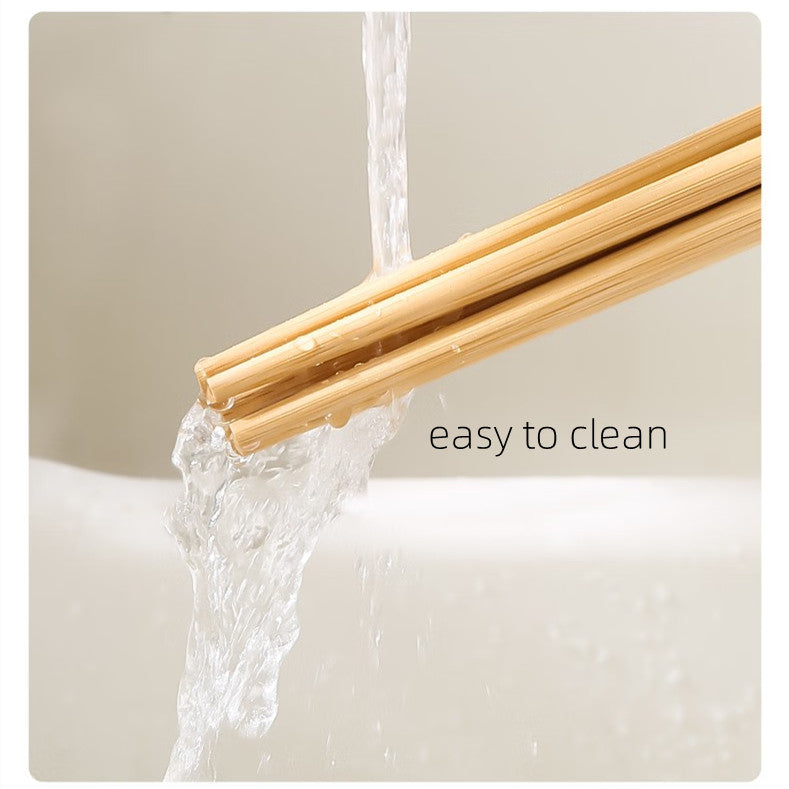 Reusable Natural Bamboo Chopsticks Japanese Style Gift 5 Pairs Sets
