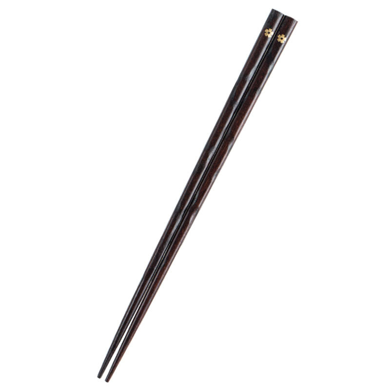 Brown Sakura Wooden Chopsticks Japanese Style Gift 5 Pairs Sets