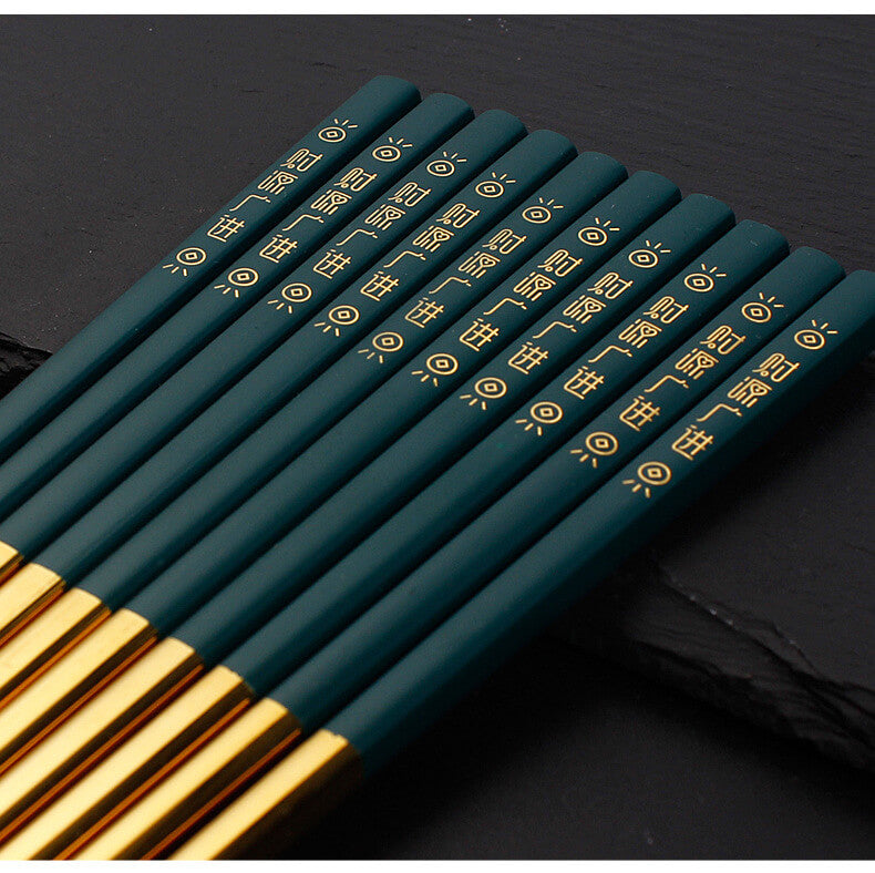 Colorful 304 Stainless Steel Chopsticks Chinese Style Luxury Gift Box