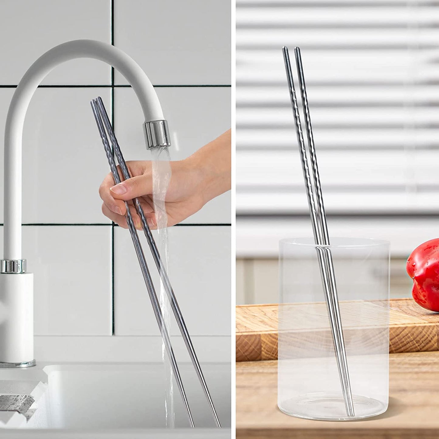 Long Stainless Steel Cooking Chopsticks