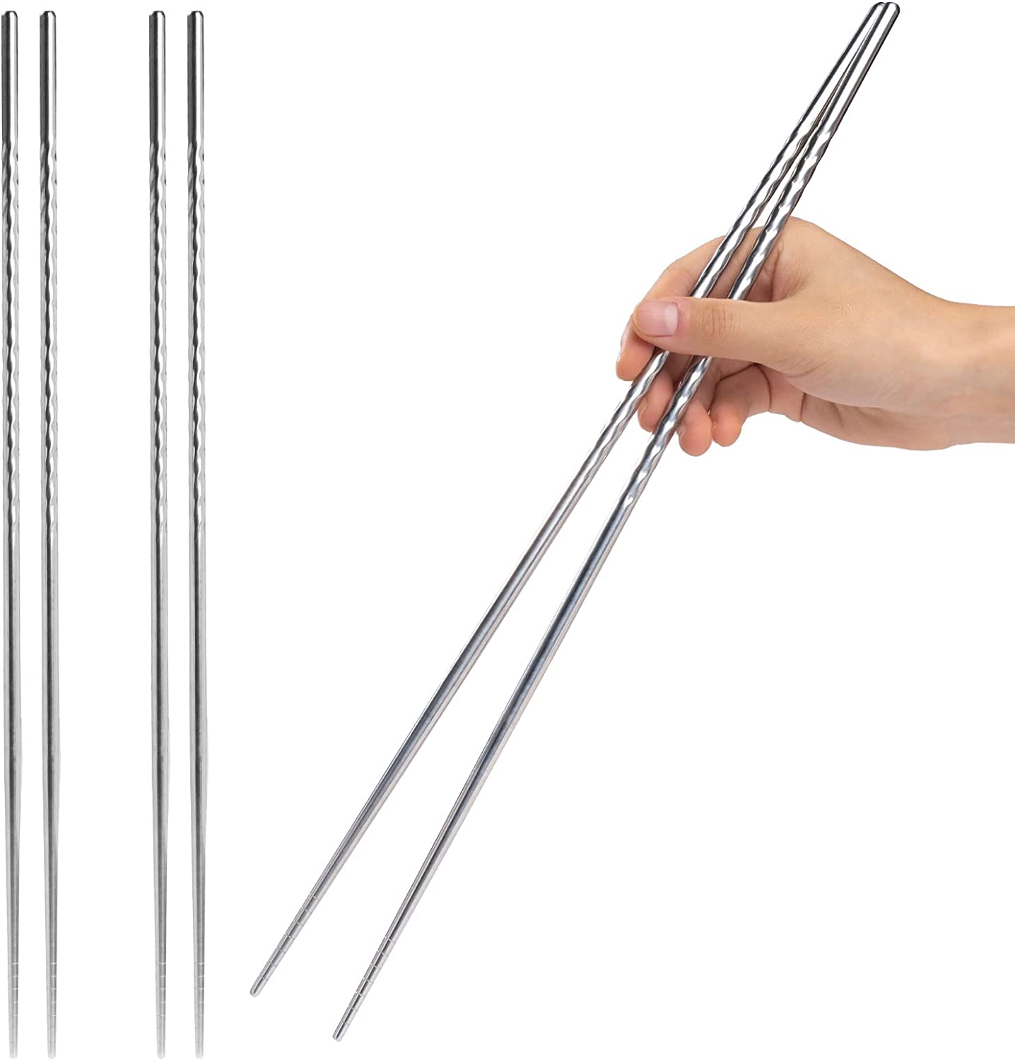 Long Stainless Steel Cooking Chopsticks
