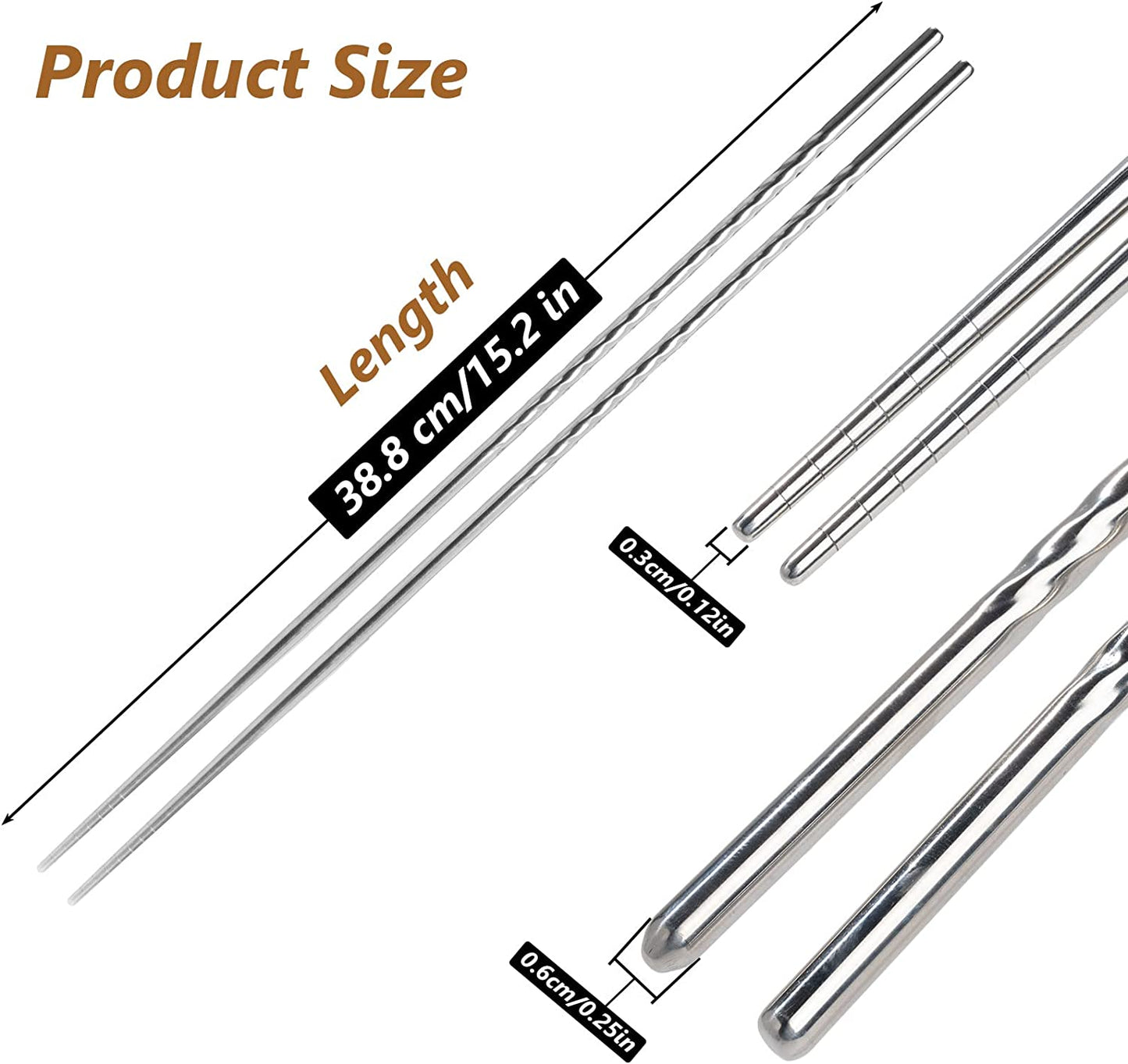 Long Stainless Steel Cooking Chopsticks