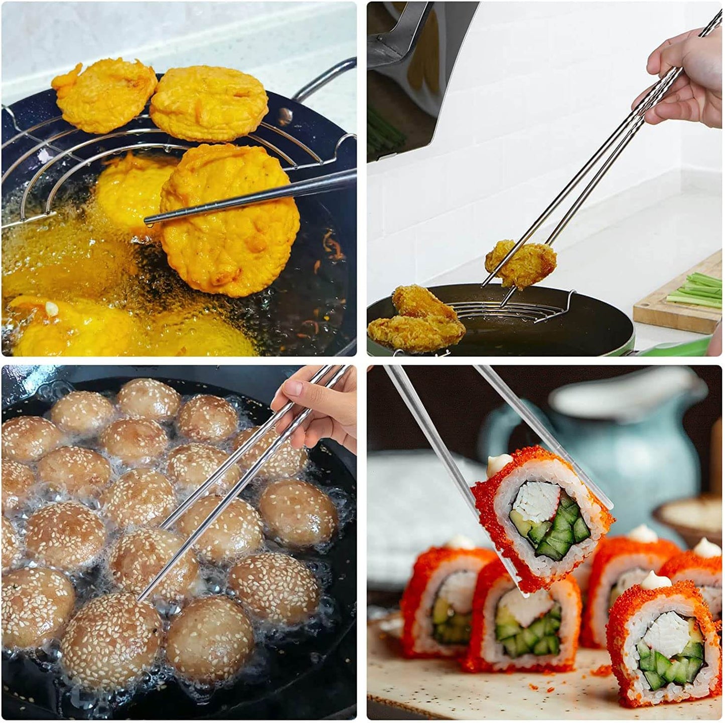 Long Stainless Steel Cooking Chopsticks