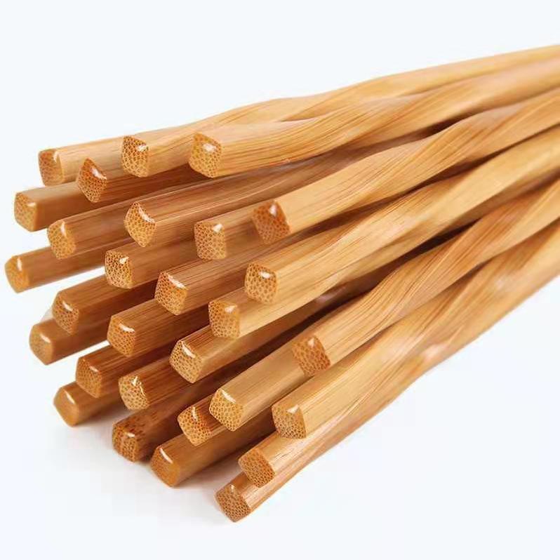 Natural Bamboo Twist Chopsticks Chinese Creative Chopsticks
