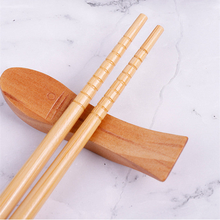 Reusable Natural Bamboo Chopsticks Japanese Style Gift 5 Pairs Sets