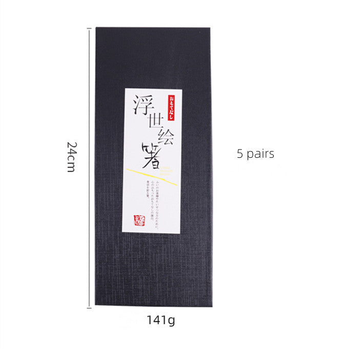 Reusable Natural Bamboo Chopsticks Japanese Style Gift 5 Pairs Sets