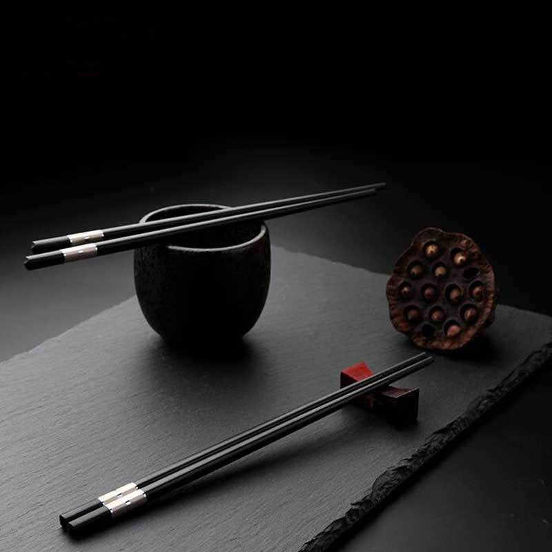 Pretty Silver Fiberglass Chopsticks Chinese Style 10 Pairs Sets