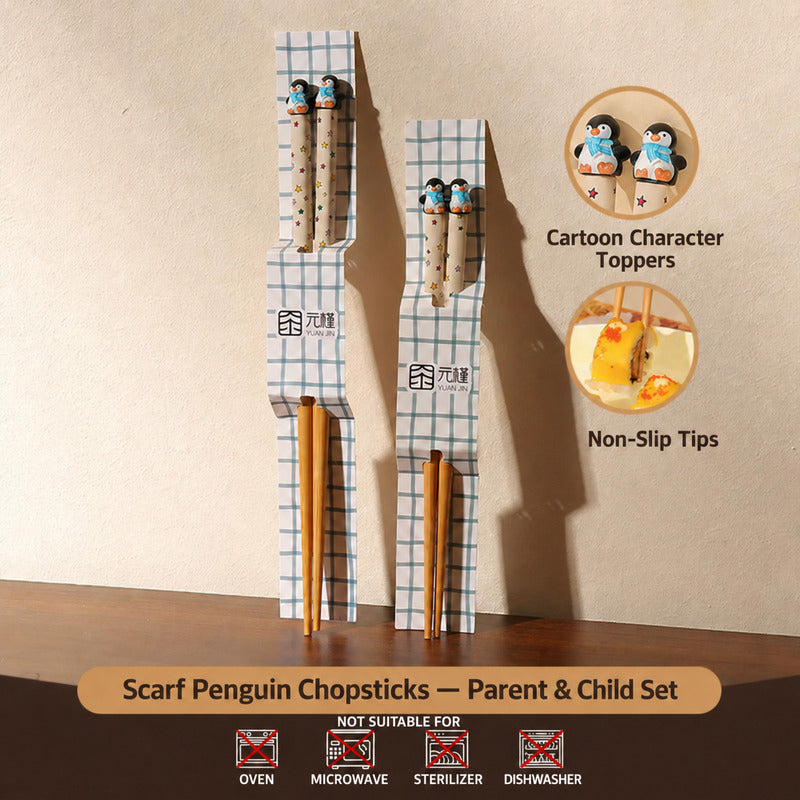 Cute Animal Bamboo Chopsticks for Kids & Adults – Matching Family Sets
