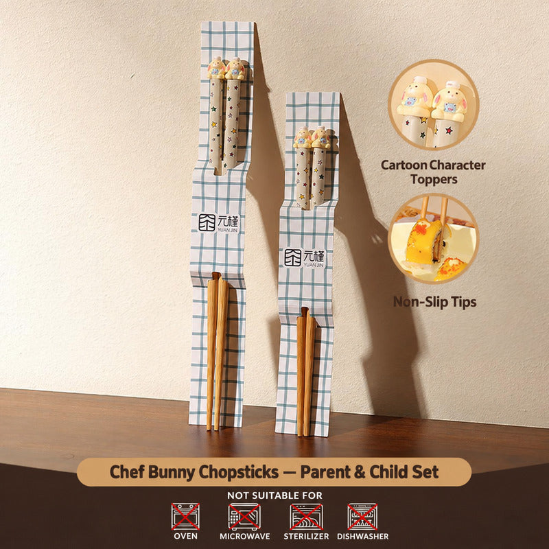 Cute Animal Bamboo Chopsticks for Kids & Adults – Matching Family Sets