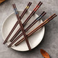 4 Pairs Reusable Wooden Chopsticks Set with Fish & Floral Designs