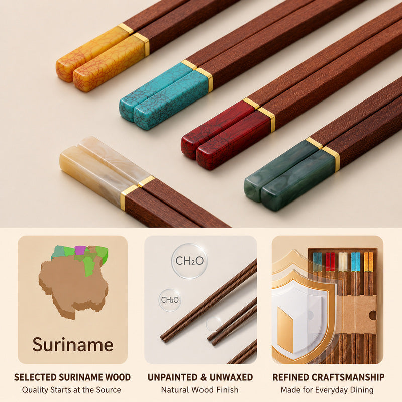 Reusable chicken wing wood chopsticks for family dining