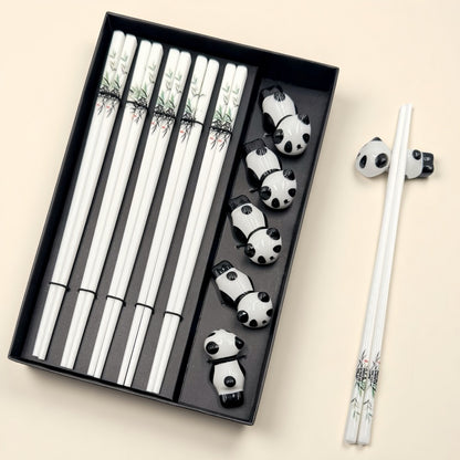 5 Pairs – Panda with Chopstick Rests