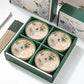 Camellia Ceramic Bowl and Chopsticks Gift Set