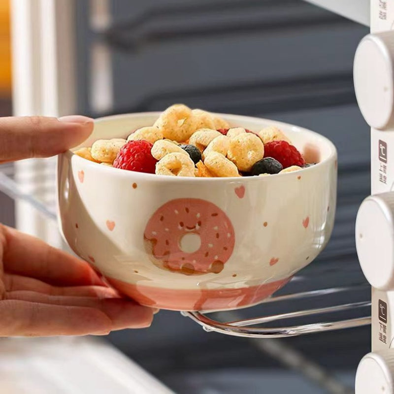 Microwave and dishwasher safe ceramic rice bowl