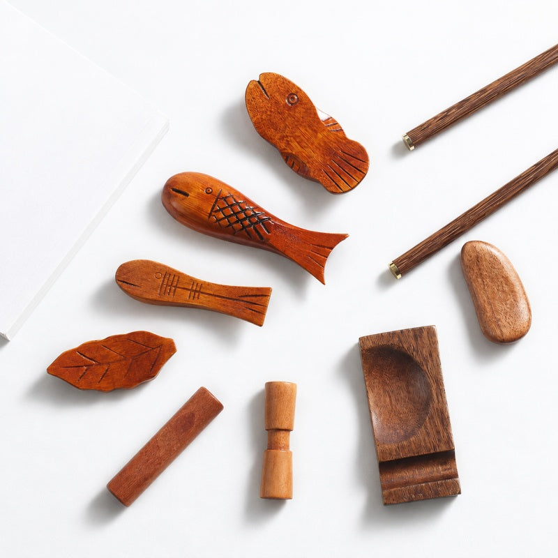 Handcrafted Wooden Chopstick Rests in Japanese-Inspired Designs