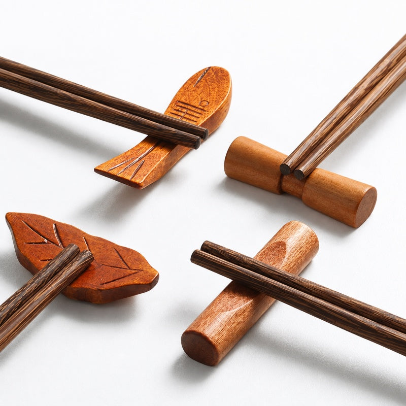 Handcrafted Wooden Chopstick Rests in Japanese-Inspired Designs