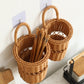 Handwoven PE Rattan-Look Wall-Mounted Chopstick Holder Basket