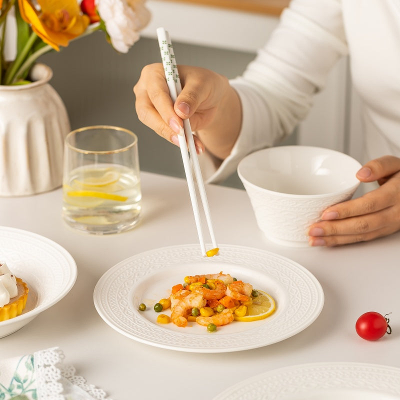 High-End Green Wavy Ceramic Chopsticks Japanese Style Gift 5 Pairs Sets