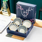 Indigo Stripes Bowl and Chopsticks Gift Set