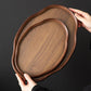 Irregular Bamboo Serving Tray with Walnut Finish for Tea & Snacks