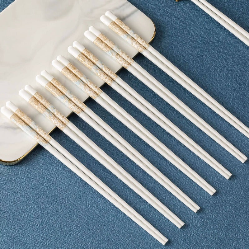 Luxury Ceramic Chopsticks Chinese Style Gift 5 Pairs Sets
