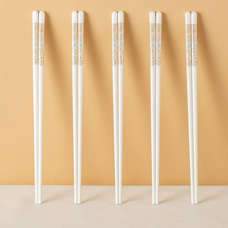 Luxury Ceramic Chopsticks Chinese Style Gift 5 Pairs Sets