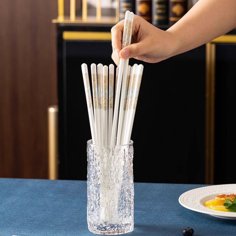 Luxury Ceramic Chopsticks Chinese Style Gift 5 Pairs Sets