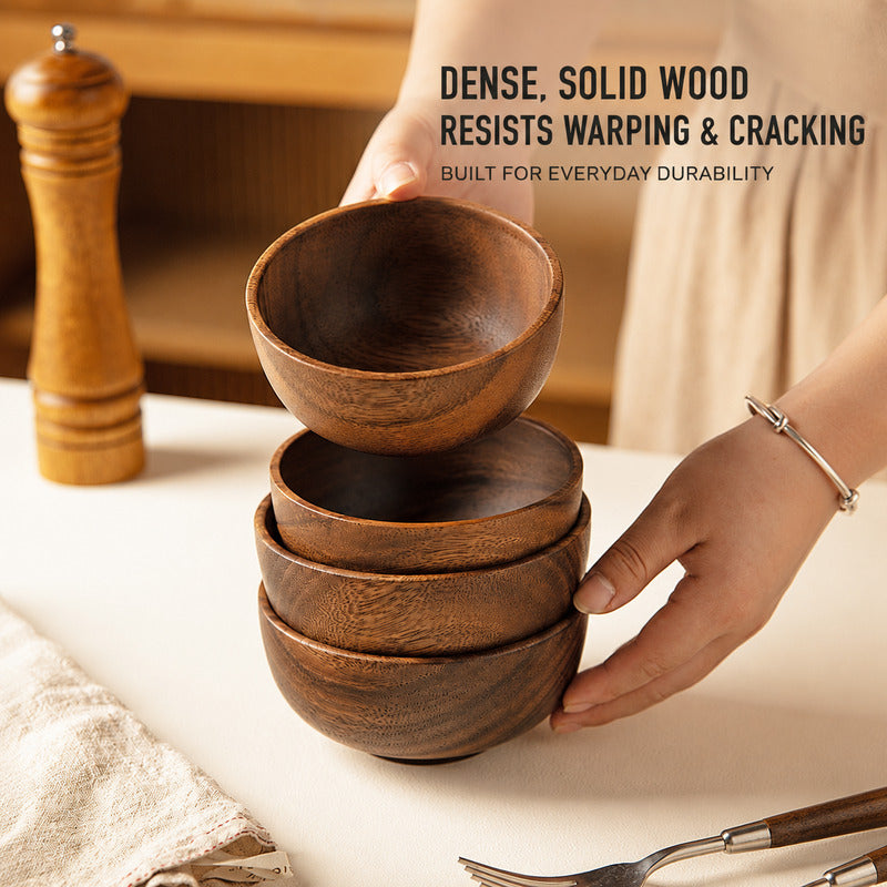 Natural Jujube Wood Bowl – Japanese-Style Rice, Soup & Noodle Bowl