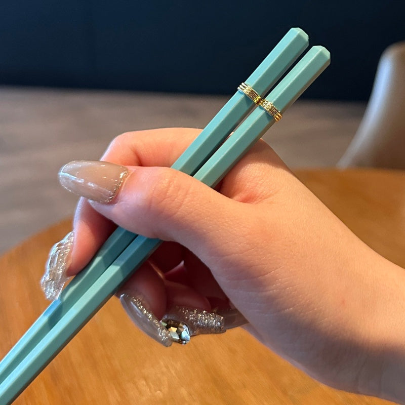 Blue & Gold Reusable Chopsticks Set