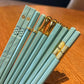 Porcelain Blue & Gold Reusable Chopsticks Set – 5 or 10 Pairs