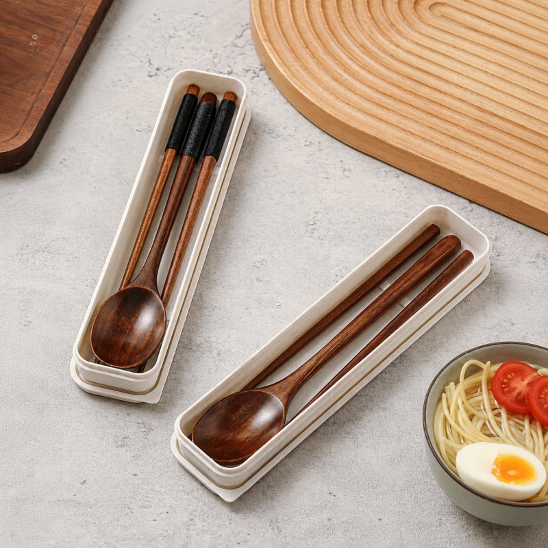 Portable Wooden Chopsticks & Spoon Set