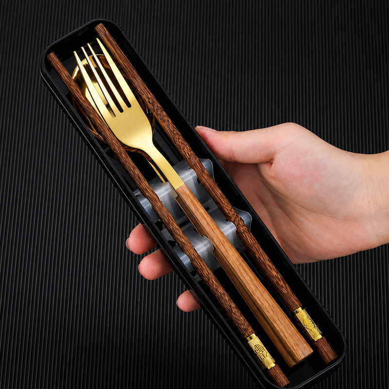 Gold-Tone 3-Piece Reusable Utensil Set