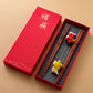 Premium Wooden Chopstick and Chopstick Rest Chinese Style Gift 2 Pairs Sets