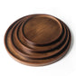 Round Bamboo Serving Tray with Walnut Finish Set of 4