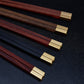 Personalized Wooden Chopsticks Gift Set for Two – 2 Pairs with Chopstick Rests & Gold-Tone Caps