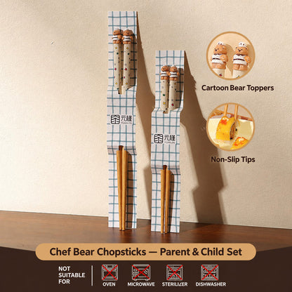 Cute Animal Bamboo Chopsticks for Kids & Adults – Matching Family Sets