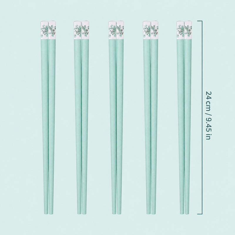 Mint Green Preserved Flower Reusable Chopsticks Size