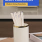Ivory White Reusable Fiberglass Chopsticks Set – 5 Pairs with Silver Accents