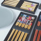 Lucky Cat Natural Bamboo Chopsticks Japanese Style Gift 5 Pairs Sets