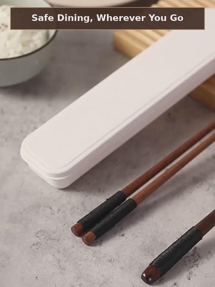 Portable Wooden Chopsticks & Spoon Set Video
