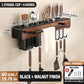 Wall-Mounted Knife and Utensil Organizer with Knife Slots, Hooks and Chopstick Holder