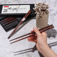 Brown Sakura Wooden Chopsticks Japanese Style Gift 5 Pairs Sets