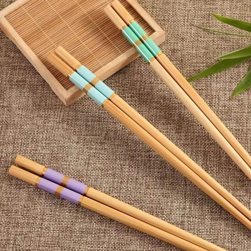 Colorful Natural Bamboo Chopsticks Advanced Chinese Style 5 Pairs Sets