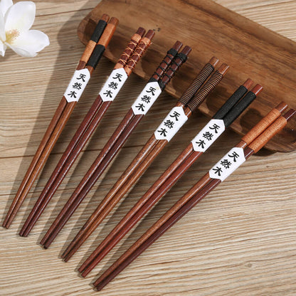 Natural Ironwood Chopsticks Japanese Tangled Line Style